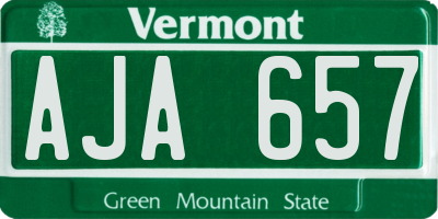 VT license plate AJA657
