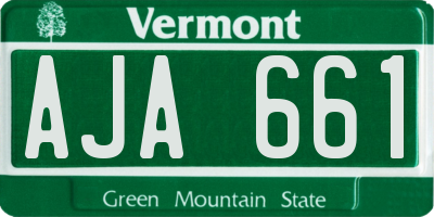 VT license plate AJA661