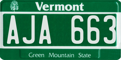 VT license plate AJA663