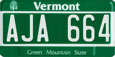VT license plate AJA664