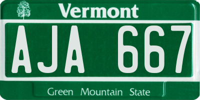 VT license plate AJA667