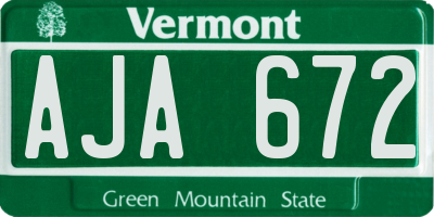 VT license plate AJA672