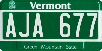 VT license plate AJA677