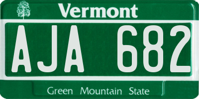 VT license plate AJA682