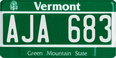 VT license plate AJA683