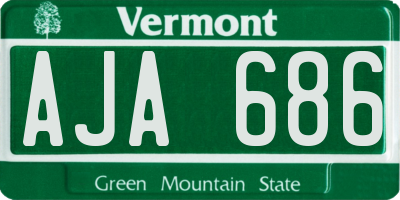 VT license plate AJA686