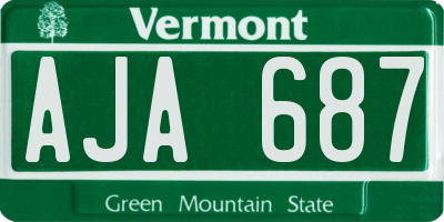VT license plate AJA687