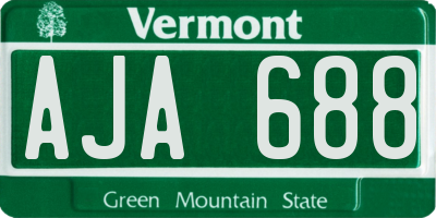 VT license plate AJA688