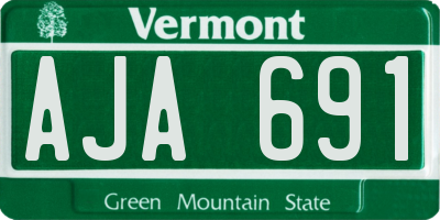 VT license plate AJA691