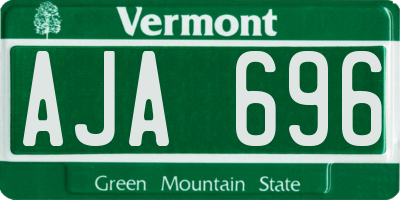 VT license plate AJA696