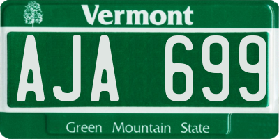VT license plate AJA699