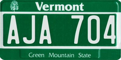 VT license plate AJA704