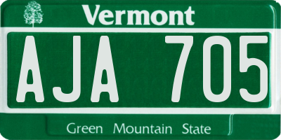 VT license plate AJA705
