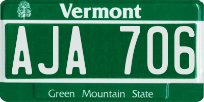VT license plate AJA706