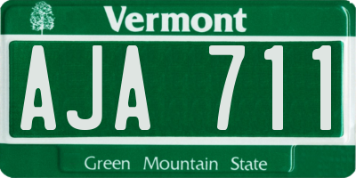 VT license plate AJA711