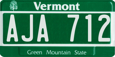 VT license plate AJA712