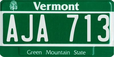 VT license plate AJA713