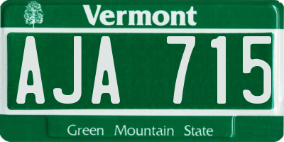 VT license plate AJA715
