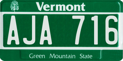 VT license plate AJA716