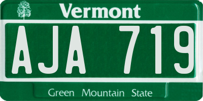 VT license plate AJA719