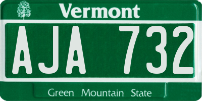 VT license plate AJA732