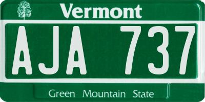 VT license plate AJA737