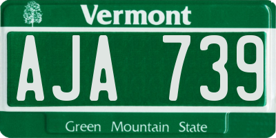 VT license plate AJA739