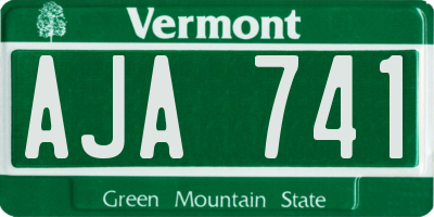 VT license plate AJA741