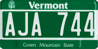 VT license plate AJA744