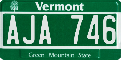 VT license plate AJA746
