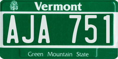 VT license plate AJA751