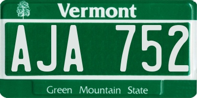 VT license plate AJA752