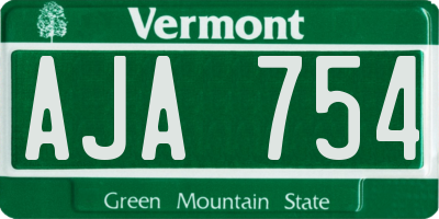 VT license plate AJA754