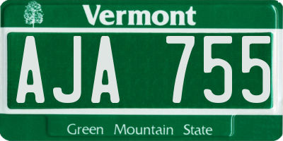 VT license plate AJA755