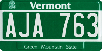VT license plate AJA763