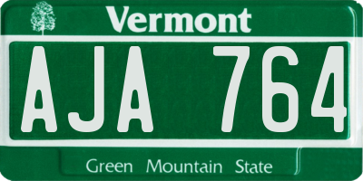 VT license plate AJA764