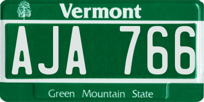 VT license plate AJA766