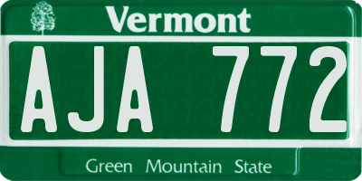 VT license plate AJA772