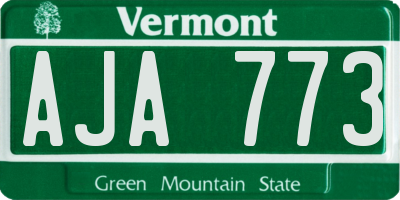 VT license plate AJA773