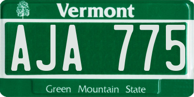 VT license plate AJA775