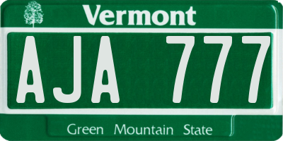 VT license plate AJA777
