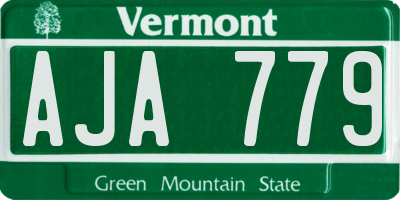 VT license plate AJA779