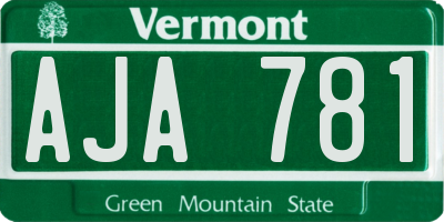 VT license plate AJA781