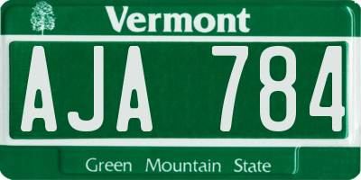 VT license plate AJA784