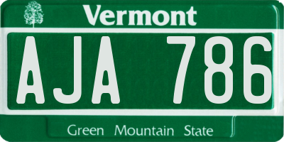 VT license plate AJA786