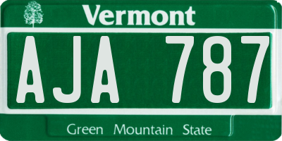 VT license plate AJA787