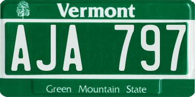 VT license plate AJA797