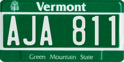 VT license plate AJA811