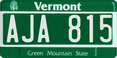 VT license plate AJA815