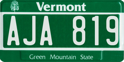 VT license plate AJA819